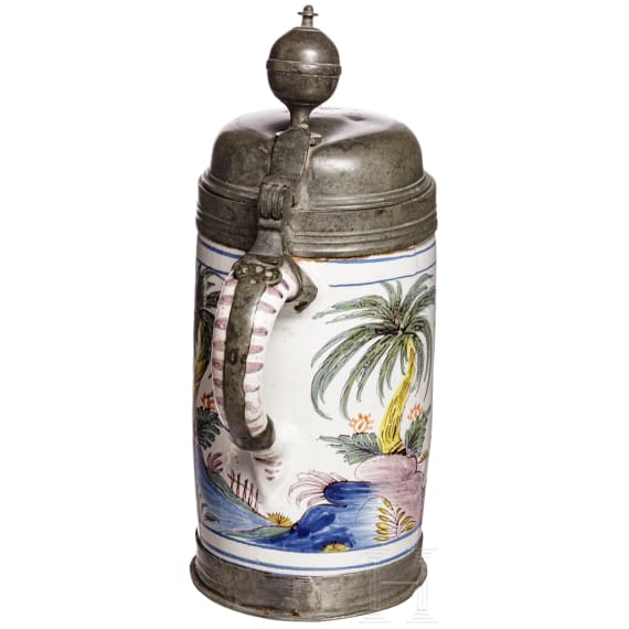 A Thuringian fayence tankard, dated 1769