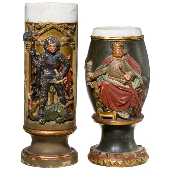 Two German historicism jugs, late 19th century