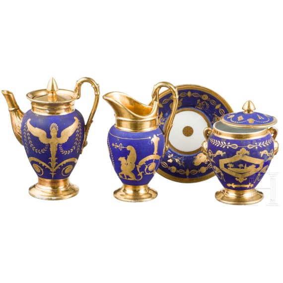 Three pieces of classicistic porcelain, Paris, 19th century