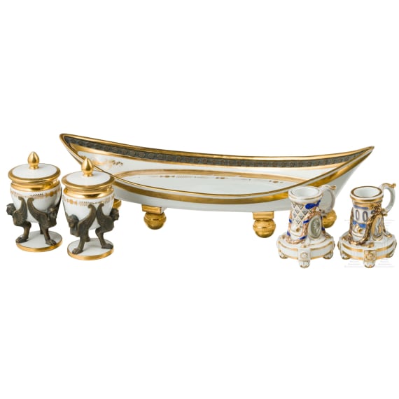 Five pieces of porcelain in classicistic style, 19th/20th century