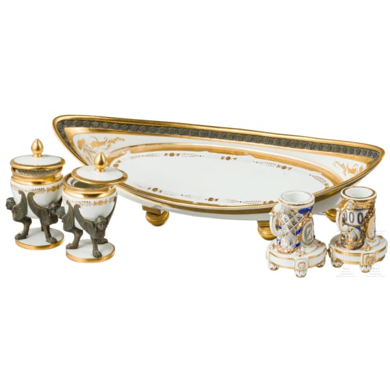 Five pieces of porcelain in classicistic style, 19th/20th century