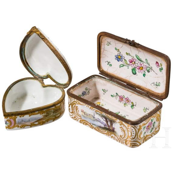 Two small French boxes in Baroque style, France, circa 1900