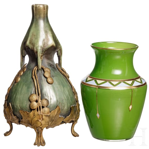 Two Austrian art nouveau vases, early 20th century