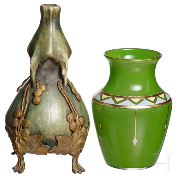 Two Austrian art nouveau vases, early 20th century