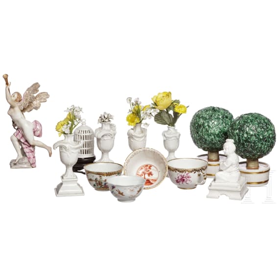 A porcelain collection in the style of the 18th century