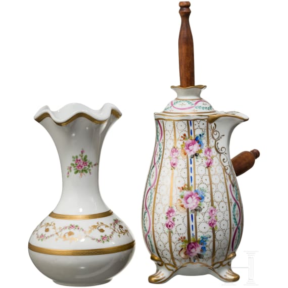 A jug and vase from the Limoges porcelain factory, 20th century