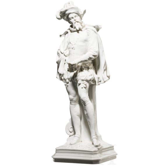 An elegant costume figure with a letter, Scheibe-Alsbach porcelain manufactory, 20th century