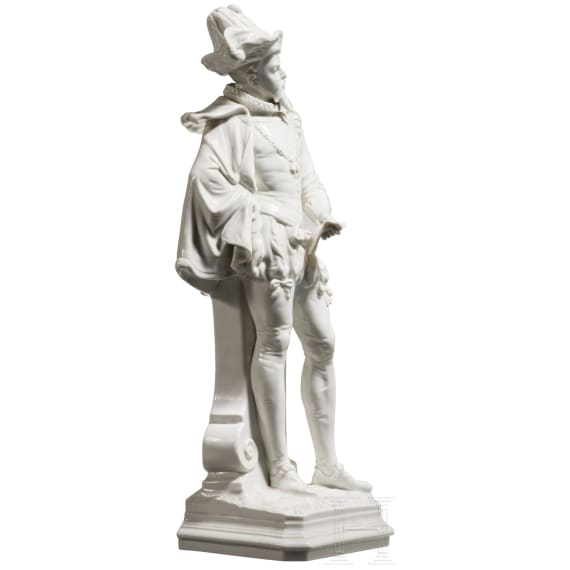 An elegant costume figure with a letter, Scheibe-Alsbach porcelain manufactory, 20th century