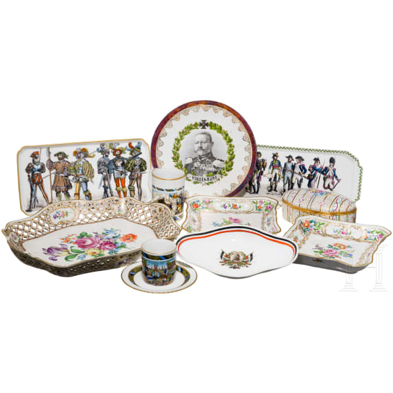 A collection of utility porcelain from various French and German manufactories, 20th century