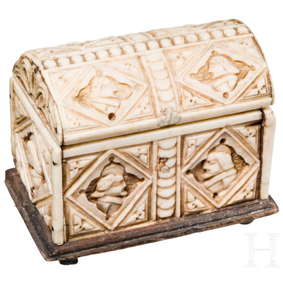An Italian bone casket, 19th century