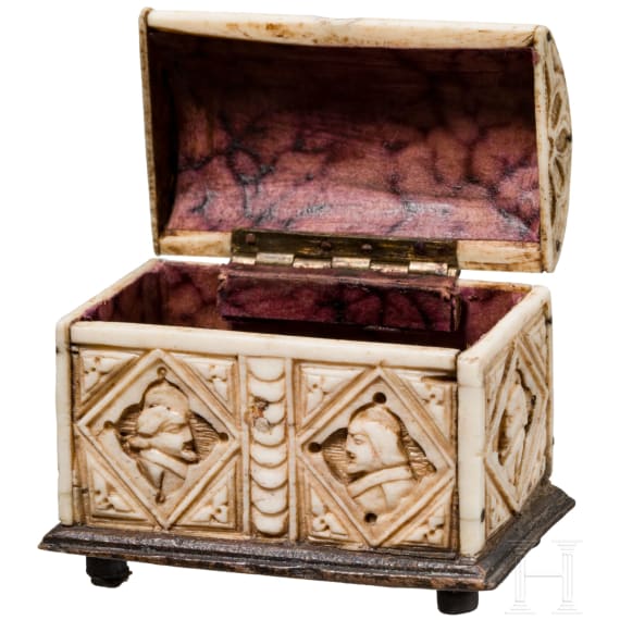 An Italian bone casket, 19th century