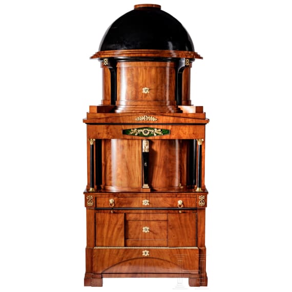 An impressive neo-classical secretary with dome structure, Flensburg, circa 1820