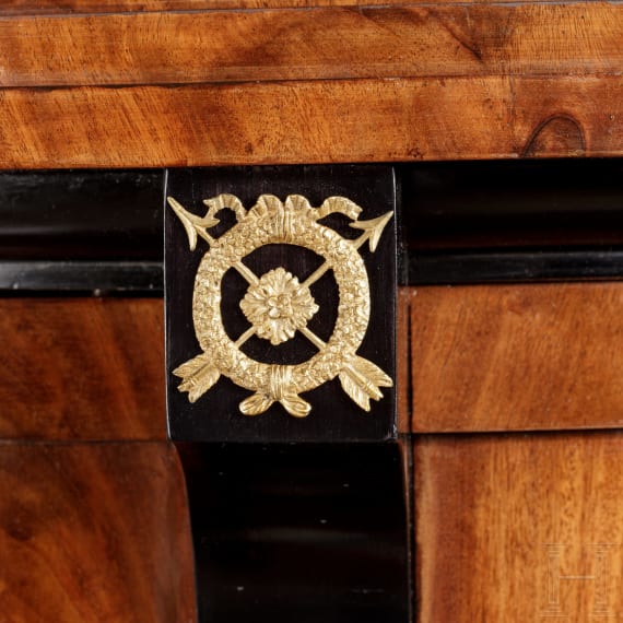 An impressive neo-classical secretary with dome structure, Flensburg, circa 1820