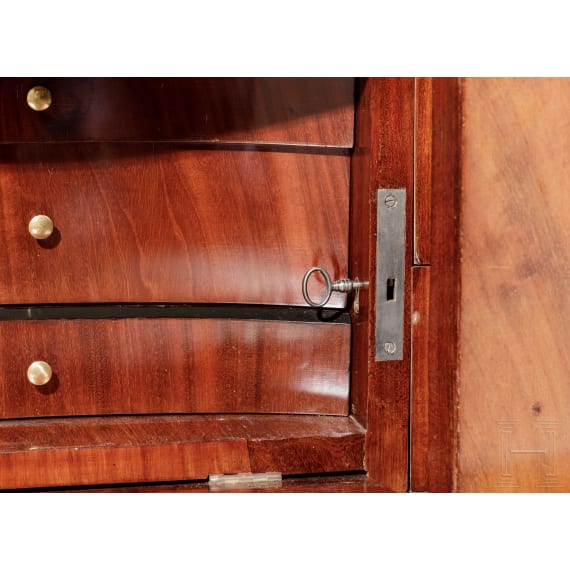 An impressive neo-classical secretary with dome structure, Flensburg, circa 1820