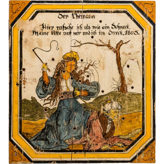 A German wooden target, dated 1805