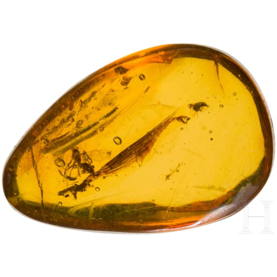 A small amber with inclusions