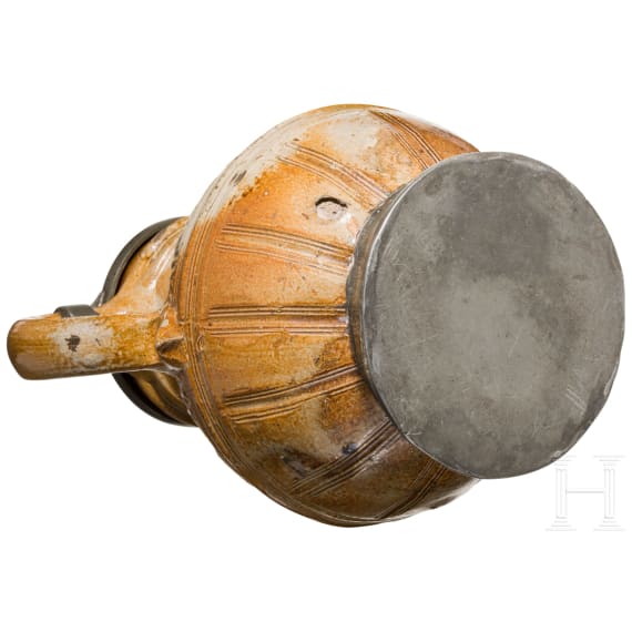 An early Raerener jug with tin mounting, 17th century