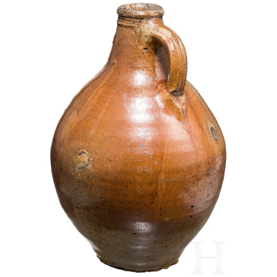 "Bartmannskrug" (beardman jug) with coat of arms, Frechen, early 18th century