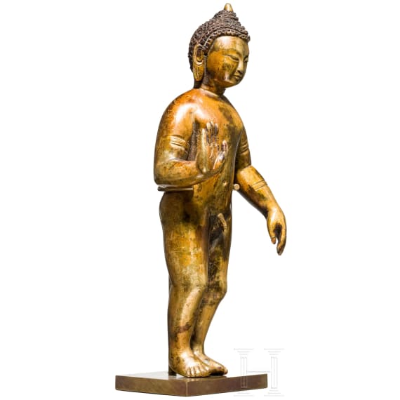 An xtraordinary probably Indian standing Buddha, 18th/19th century