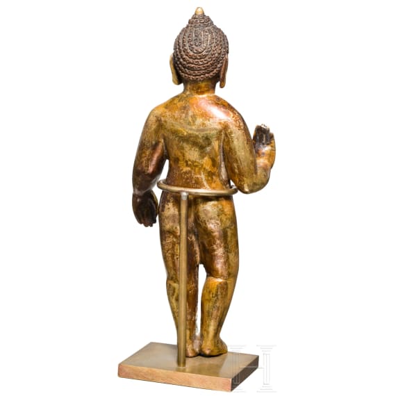 An xtraordinary probably Indian standing Buddha, 18th/19th century