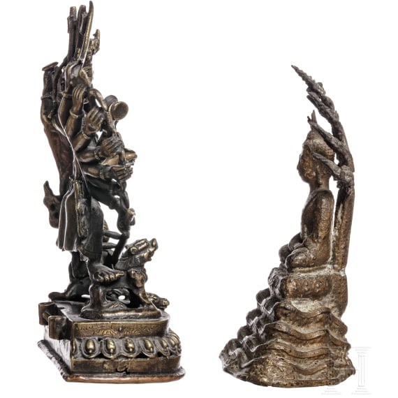 Two Nepalese bronze figures, 19th/20th century