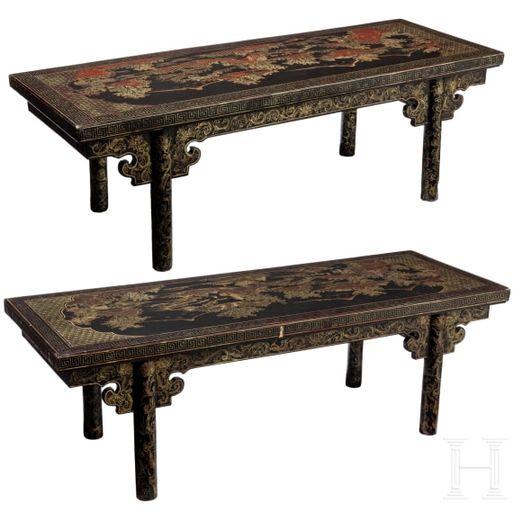 A pair of two Japanese side tables, Meiji-/Showa-period