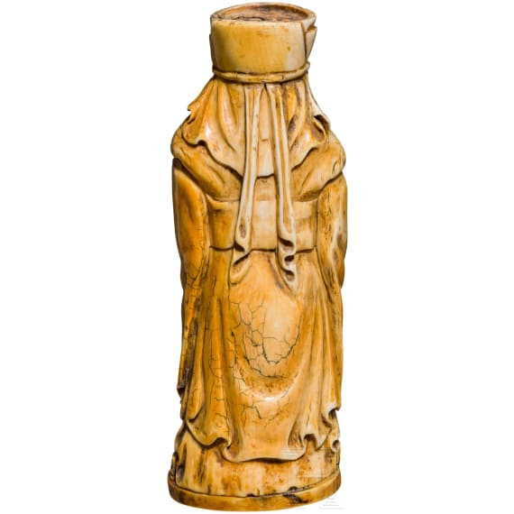 An ivory figure of a wise man, China, 19th century