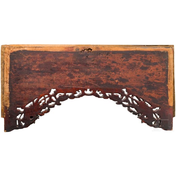A carved wooden panel, China, 18th/19th century