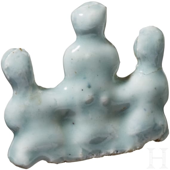 A celadon porcelain brush holder, China, 18th century