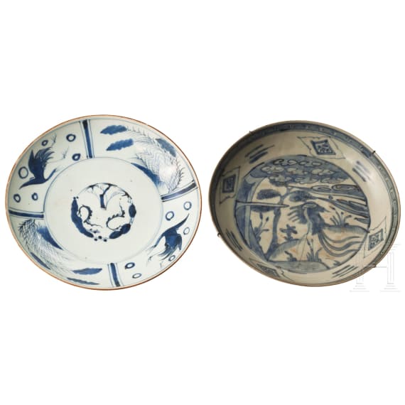 Two Chinese and Japanese blue and white plates, 18th/19th century