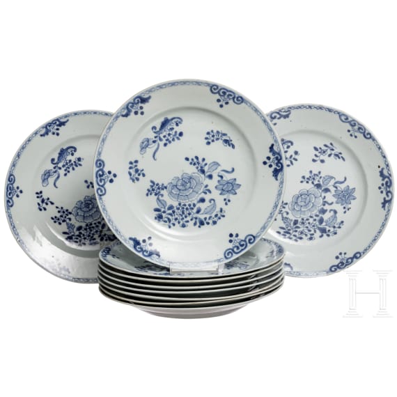 A set of ten Chinese dishes, China, 19th century