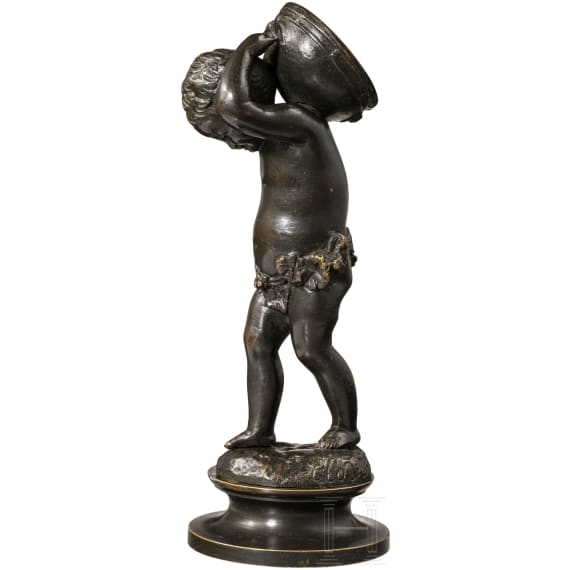 A French bronze figure of a putto, 19th century