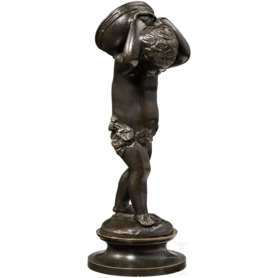 A French bronze figure of a putto, 19th century