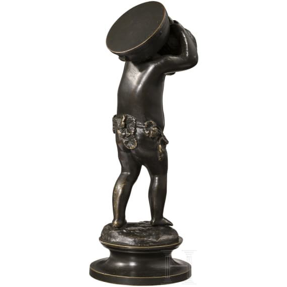 A French bronze figure of a putto, 19th century