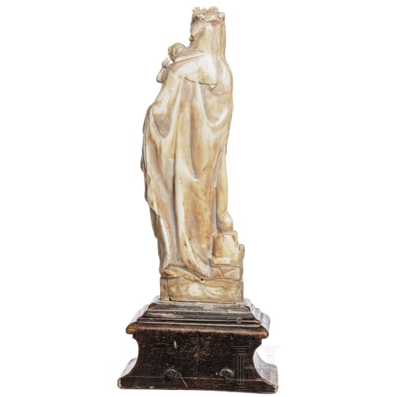 Probably French, a sculpture of a Madonna and Child in Gothic style, 19th century