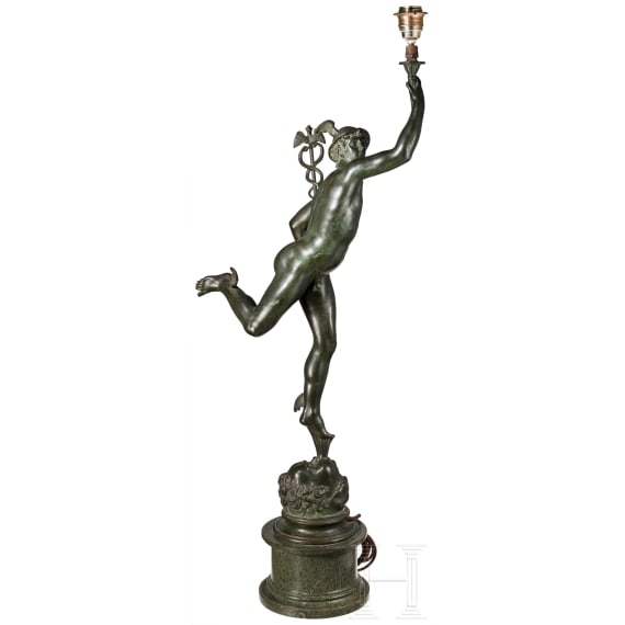 An Italian Grand Tour sculpure of a standing Mercury after Giambologna (1529 - 1608), 19th century