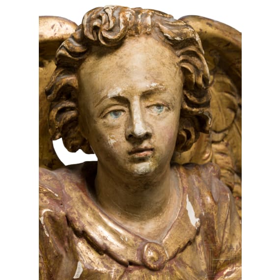 A carved figure of an angel in 17th century style, German, ca. 1900