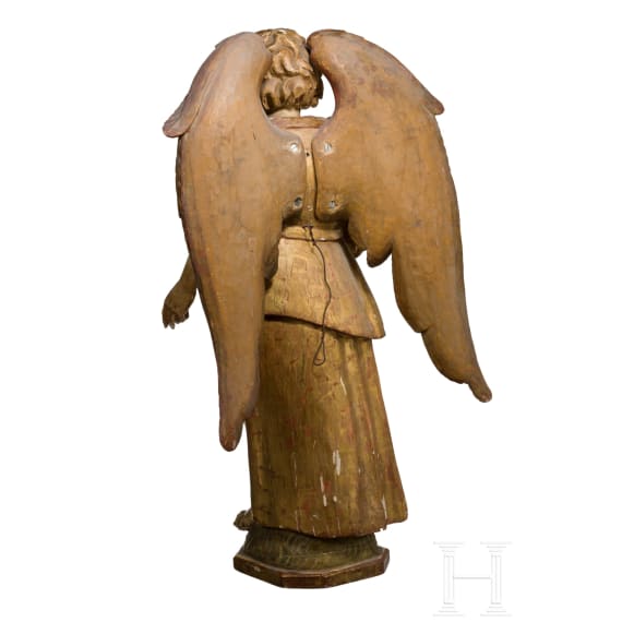 A carved figure of an angel in 17th century style, German, ca. 1900