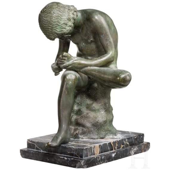 An Italian Grand Tour scupture of a Boy with a Thorn, circa 1900