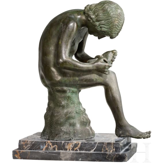 An Italian Grand Tour scupture of a Boy with a Thorn, circa 1900