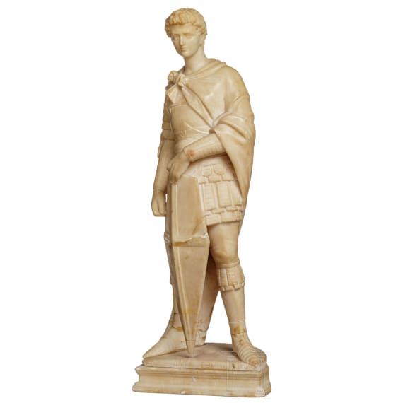 An Italian marble sculpture of St. George after Donatello, circa 1900
