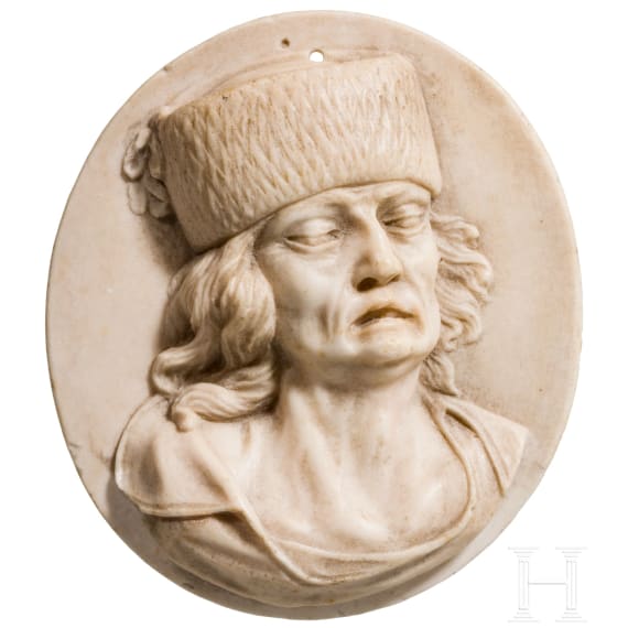 A portrait of Jean-Paul Marat (*1743 Boudry; &dagger;1793 Paris) in neoclassical style