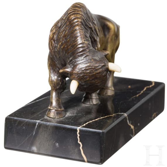 A small sculpture of a bison, probably Germany, circa 1900