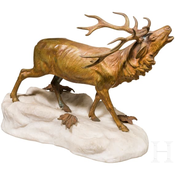 A Viennese stag bronze, circa 1900
