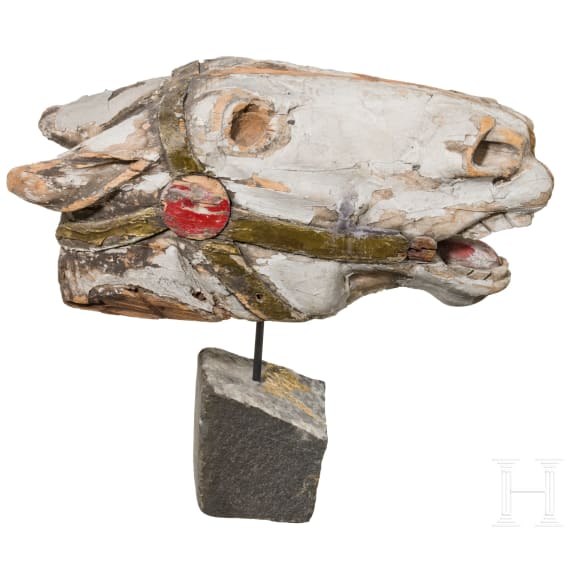 A German sculpture of a donkeys' head, modernly mounted and signed, circa 1900