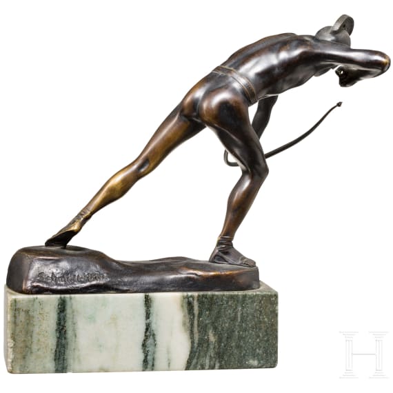 Otto Schmidt-Hofer (1873-1925) - A bronze figur of an archer, circa 1900