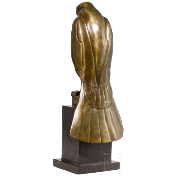 A German bronze sculpture of a falcon, 20th century