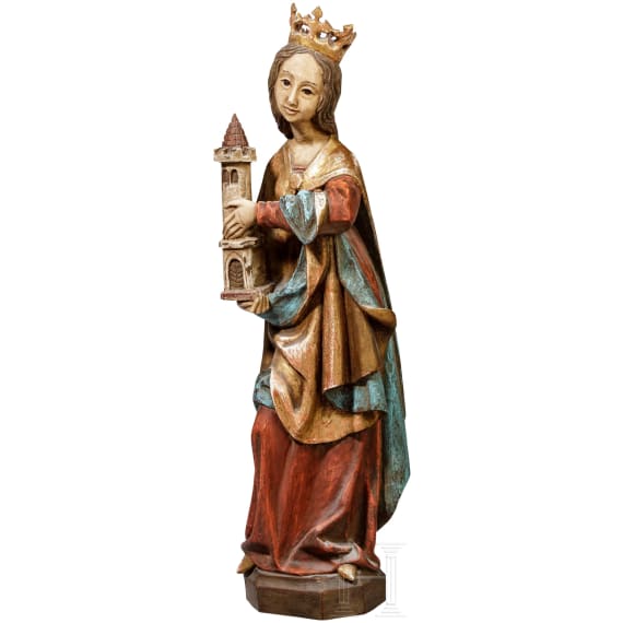 St. Barbara in late Gothic style, German, 20th century