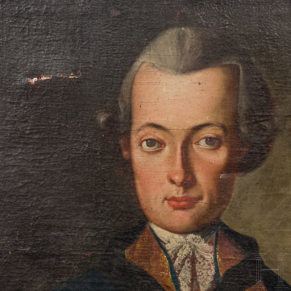 A German portrait of a nobleman in hunting costume, German, mid-18th century