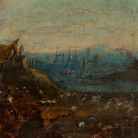 Two oil paintings of a cavalry skirmish, 18th century